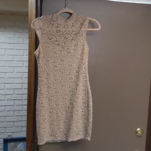 Tan lace dresa